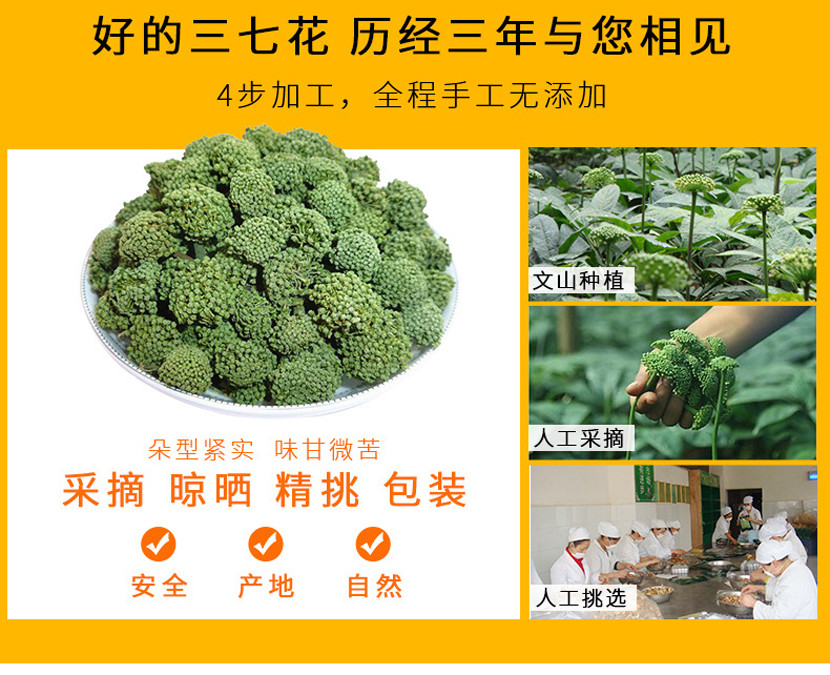 七公精选云南文山三七花（优质新鲜）